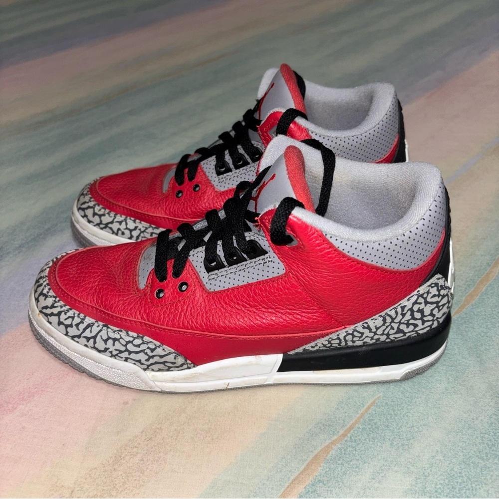 Nike Air Jordan 3 Retro SE (GS) ‘Unite’ Fire Red Cement Grey CQ0488-600 Size 7Y